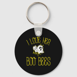 I Love Her Boo Bees Couples Halloween Adult Costum Keychain