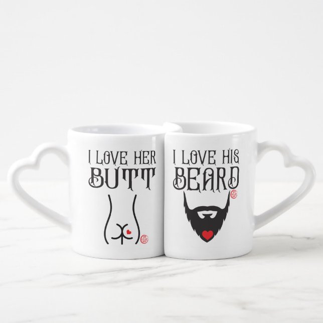 I Love Her / I Love Him Coffee Mug Set (Front Nesting)