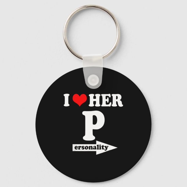 I Love Her Ity Funny Valentine's Day Couple Matchi Keychain (Front)