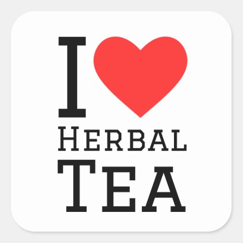 I love herbal tea square sticker
