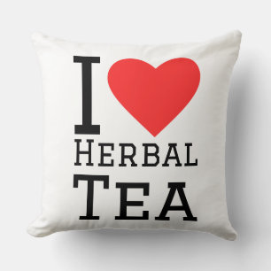 I love herbal tea throw pillow