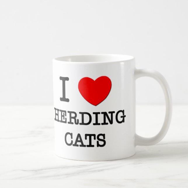 I Love Herding Cats Coffee Mug (Right)