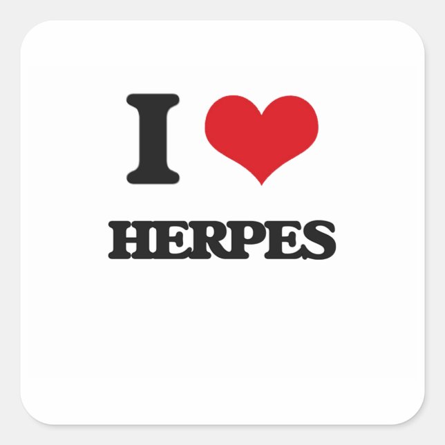 I love Herpes Square Sticker (Front)