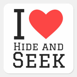 I love hide and seek square sticker
