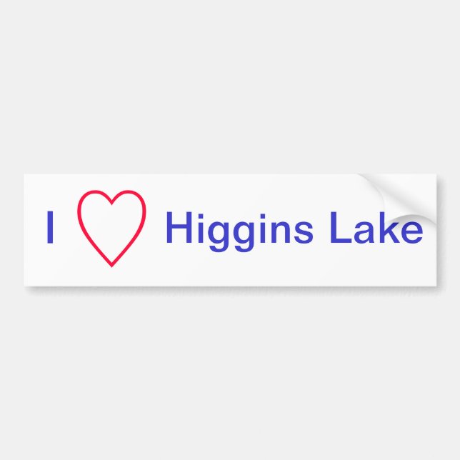 I Love Higgins Lake Bumper Sticker (Front)