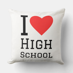 I love high school throw pillow