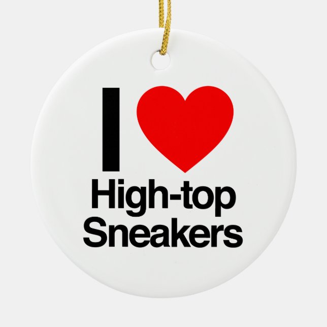 i love high-top sneakers ceramic ornament (Front)