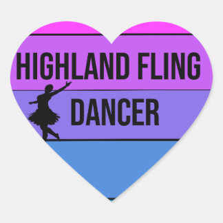 I love Highland Fling Dancer Scottish Dance gift Heart Sticker