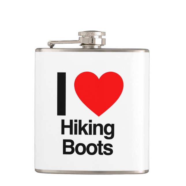 i love hiking boots flask (Front)