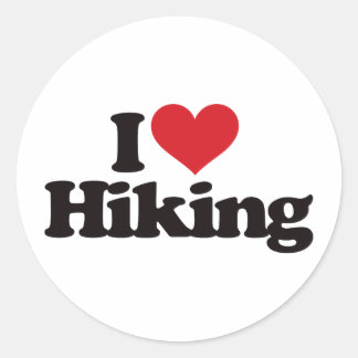 I Love Hiking Classic Round Sticker
