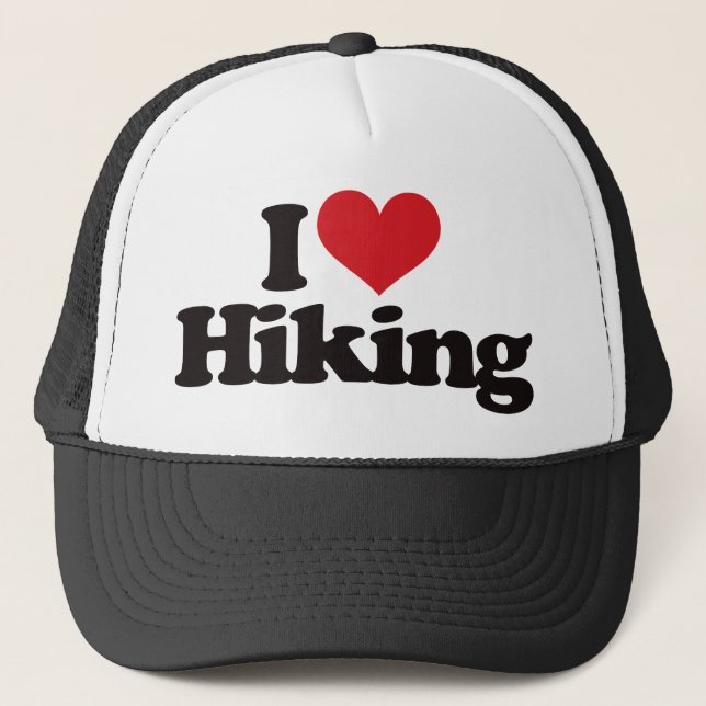 I Love Hiking Trucker Hat (Front)