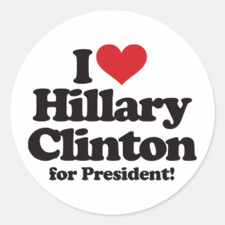 I Love Hillary Clinton for President Classic Round Sticker