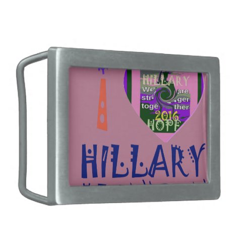 I Love Hillary Clinton for USA President Heart art Belt Buckle