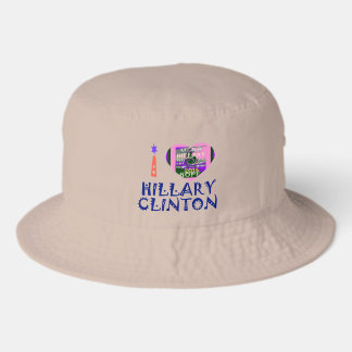 I Love Hillary Clinton for USA President Heart art Bucket Hat