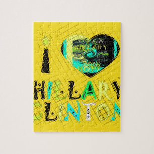 I Love Hillary USA Art Print Jigsaw Puzzle
