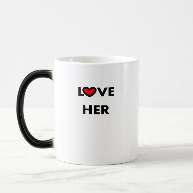 I love him and love her red Heart Mug (Left)