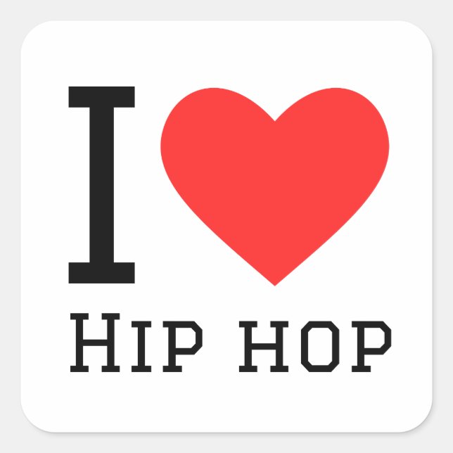 I love hip hop square sticker (Front)