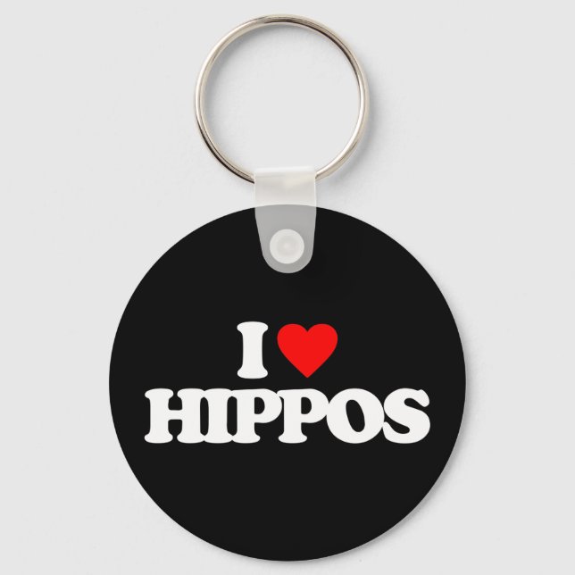 I LOVE HIPPOS KEYCHAIN (Front)