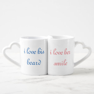 I love his beard her smile coffee mug set