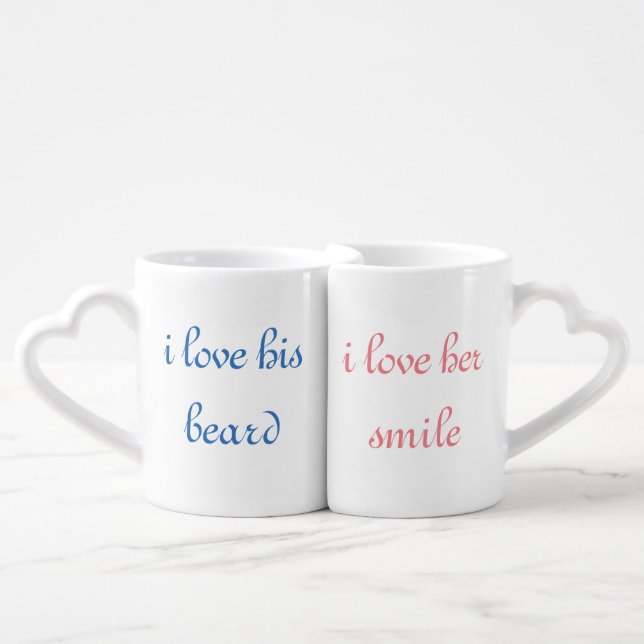 I love his beard | her smile coffee mug set (Front Nesting)