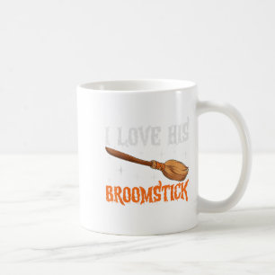 I Love His Broomstick I Love Her Pumpkins Couples Coffee Mug