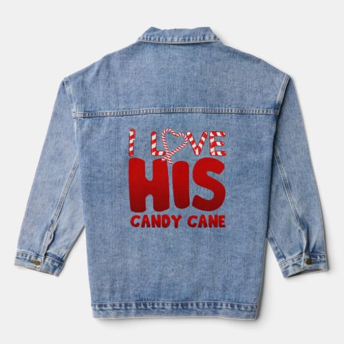 I Love His Candy Cane I Like Her Candies Matching  Denim Jacket