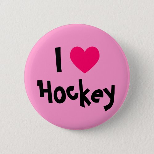 I Love Hockey Button