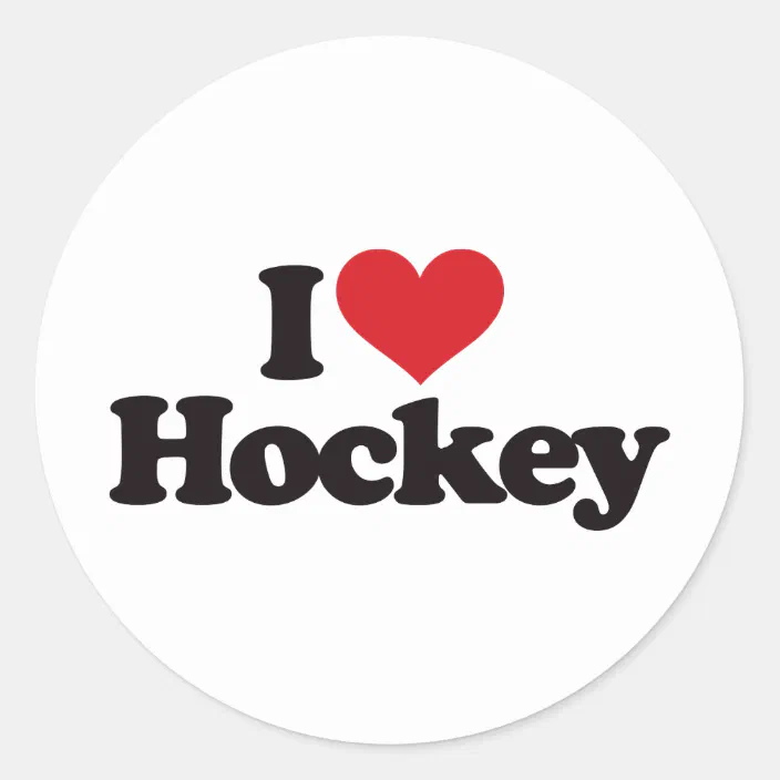 tv per ongeluk halfrond I Love Hockey Classic Round Sticker | Zazzle.com