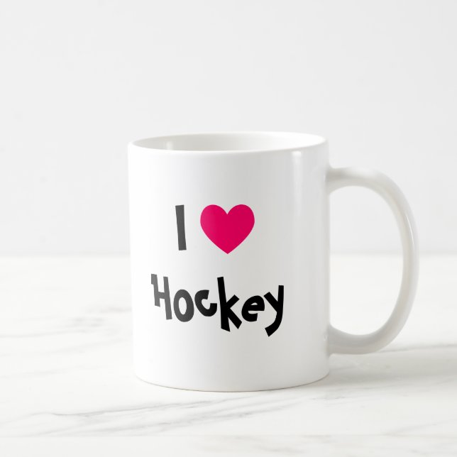 I Love Hockey Coffee Mug (Right)