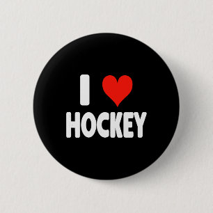 I Love Hockey - Heart Goalie Forward Hockey Mom Da Button