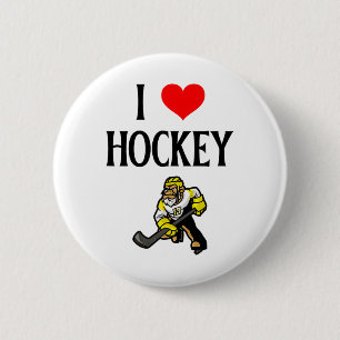 I Love Hockey I Heart Hockey Funny Ice Hockey Love Button