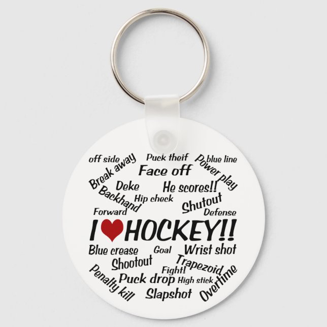 I Love Hockey Keychain (Front)