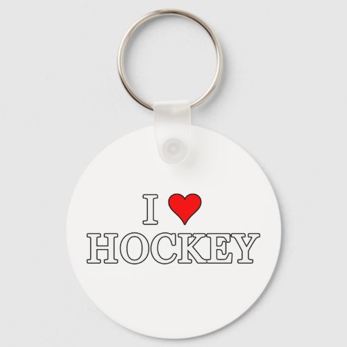 I Love Hockey Keychain