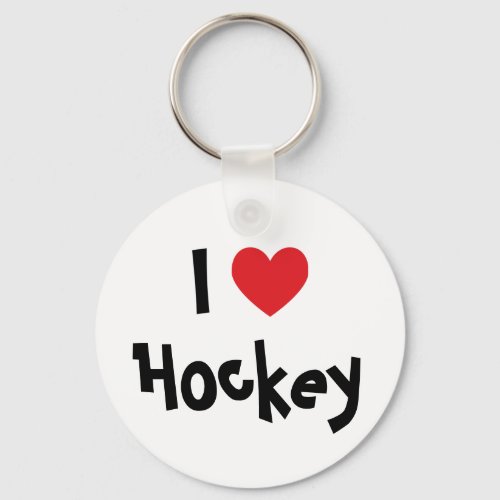 I Love Hockey Keychain