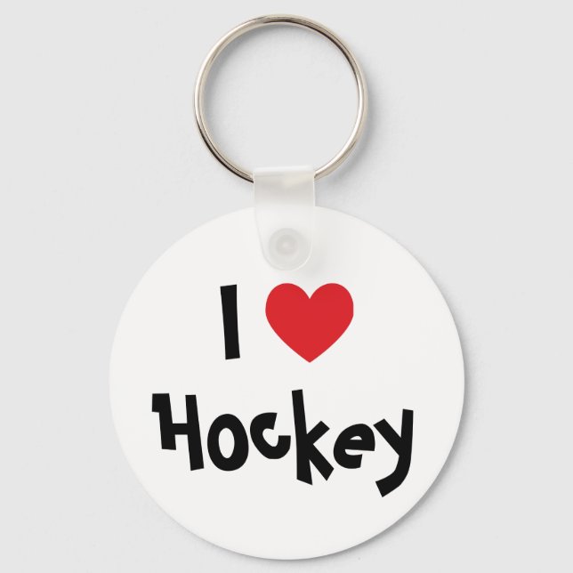 I Love Hockey Keychain (Front)