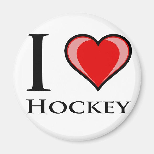 I Love Hockey Magnet (Front)