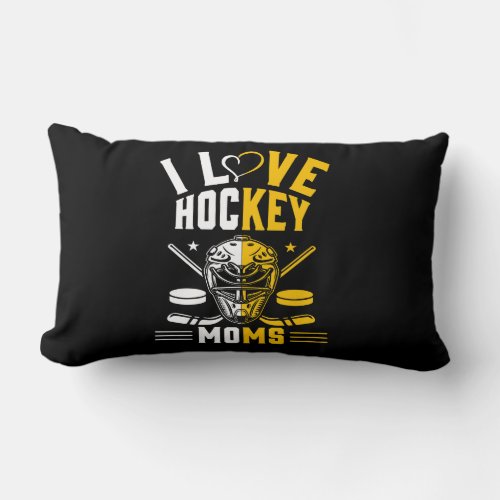 i love hockey moms lumbar pillow