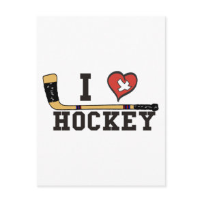 I Love Hockey Postcard