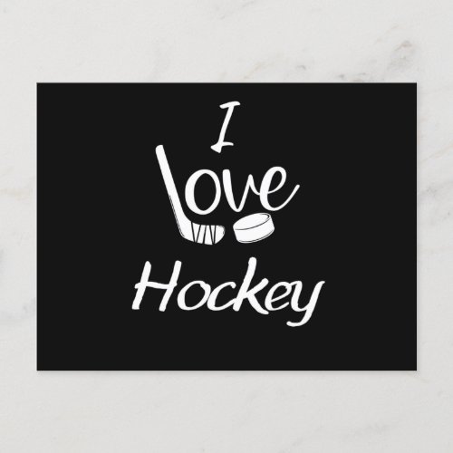 I Love Hockey Postcard