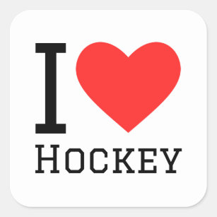 I love hockey square sticker
