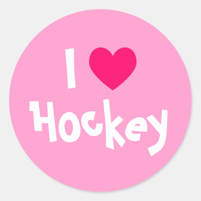 I Love Hockey Stickers