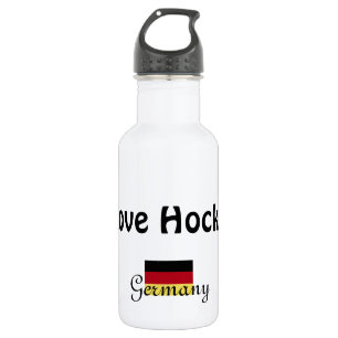 I Love Hockey-with German Flag Stainless Steel Water Bottle