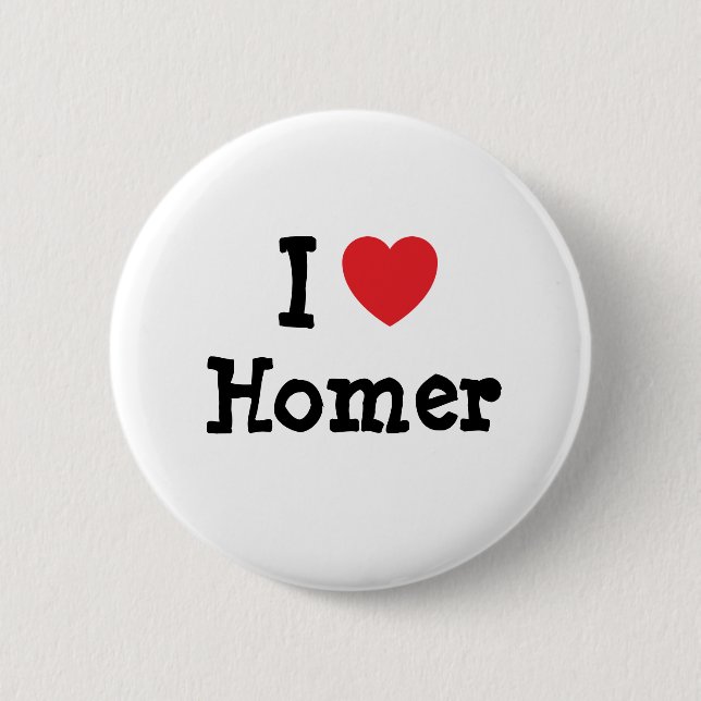 I love Homer heart custom personalized Pinback Button (Front)