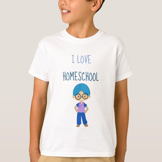 I love homeschool Multicultural T-Shirt (Front)