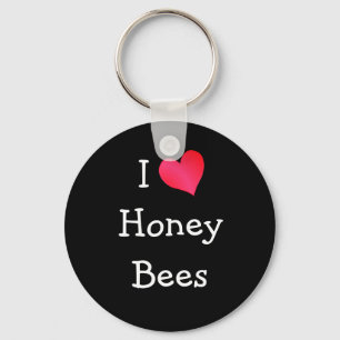 I Love Honey Bees Keychain