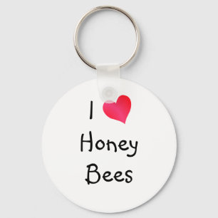 I Love Honey Bees Keychain