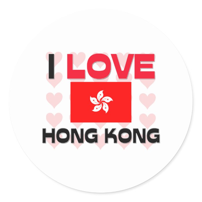 I Love Hong Kong Round Sticker