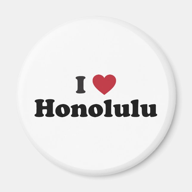 I Love Honolulu Hawaii Magnet (Front)