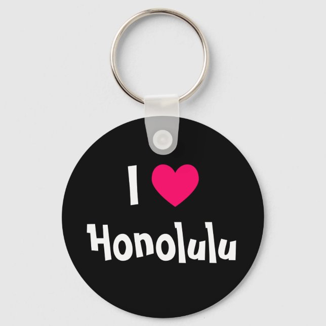 I Love Honolulu Keychain (Front)