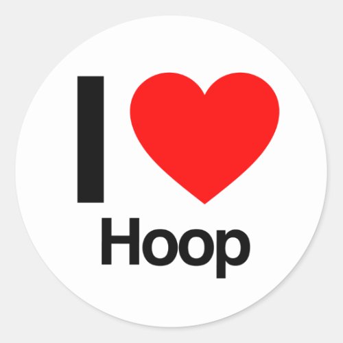 i love hoop classic round sticker